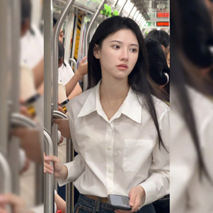 白色防晒衬衫上衣2025年入秋新款高级感爆款小衫长袖薄款衫衣女装