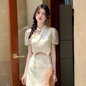 女装 国风茶服仙气禅意穿搭江南改良旗袍洋装 夏季 新中式 2024新款