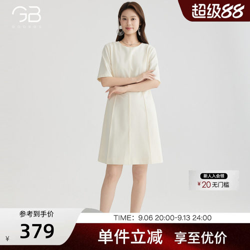 谷邦圆领短袖连衣裙女