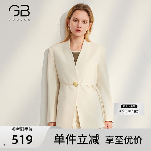 谷邦显瘦长袖休闲西装外套女