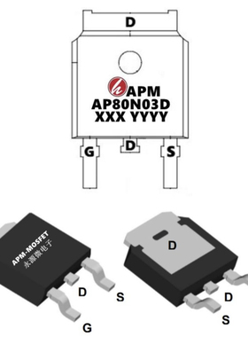 全新原装 AP80N03D 贴片N沟道MOS场效应管 80A 30V 4mΩ TO-252