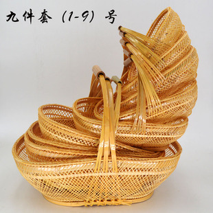 手工竹篮竹编提篮花篮多肉植物摆放篮竹编菜篮礼品篮收纳装 饰精编