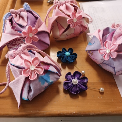 百合手工中学手工课材料包樱花束口袋女工课材料团建活动春日DIY
