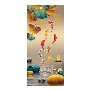 麋鹿玄关墙贴画自粘装饰画入户客厅背景墙画门贴走廊玻璃贴纸壁画