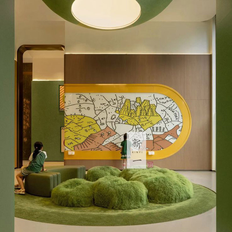 定制装饰画现代简约卡通地图壁饰客厅儿童房创意立体壁画休闲风