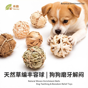 狗狗玩具球天然手工编织草球藤球丰容玩具磨牙狗玩具耐咬解闷