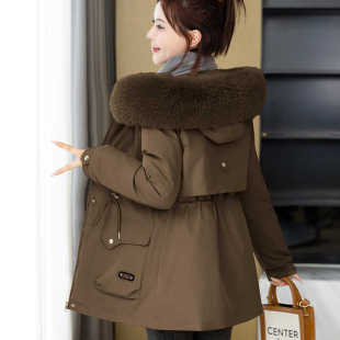 派克服棉衣冬装2025新款羽绒棉服女中长韩版宽松大码加厚棉袄外套