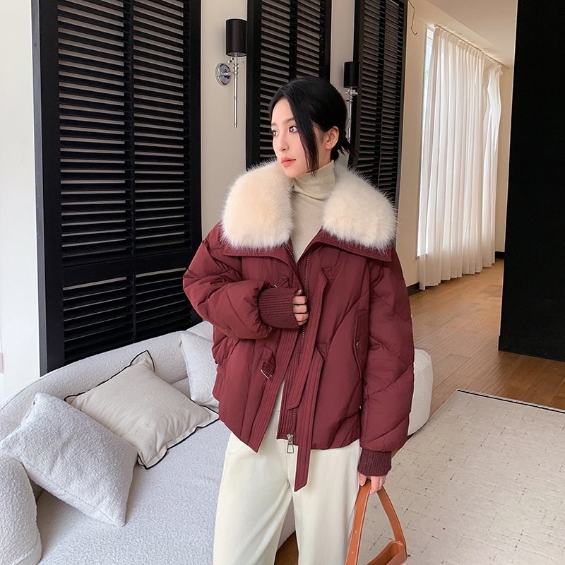 2025冬季新款羽绒棉服女短款加厚棉衣时尚百搭宽松大毛领棉袄外套