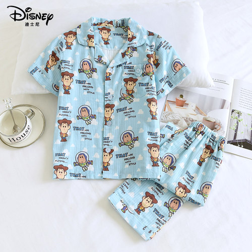 迪士尼正品 A类活性印染 纯棉纱布 透气吸汗