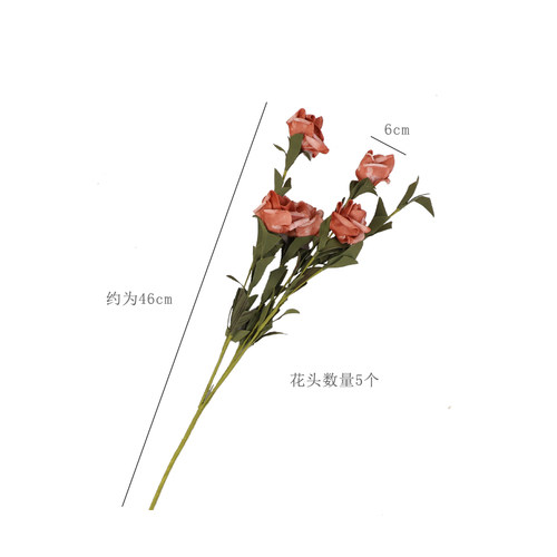 ins复古法式浪漫女生寝室桌面摆件装饰5头仿真玫瑰花假花小花束