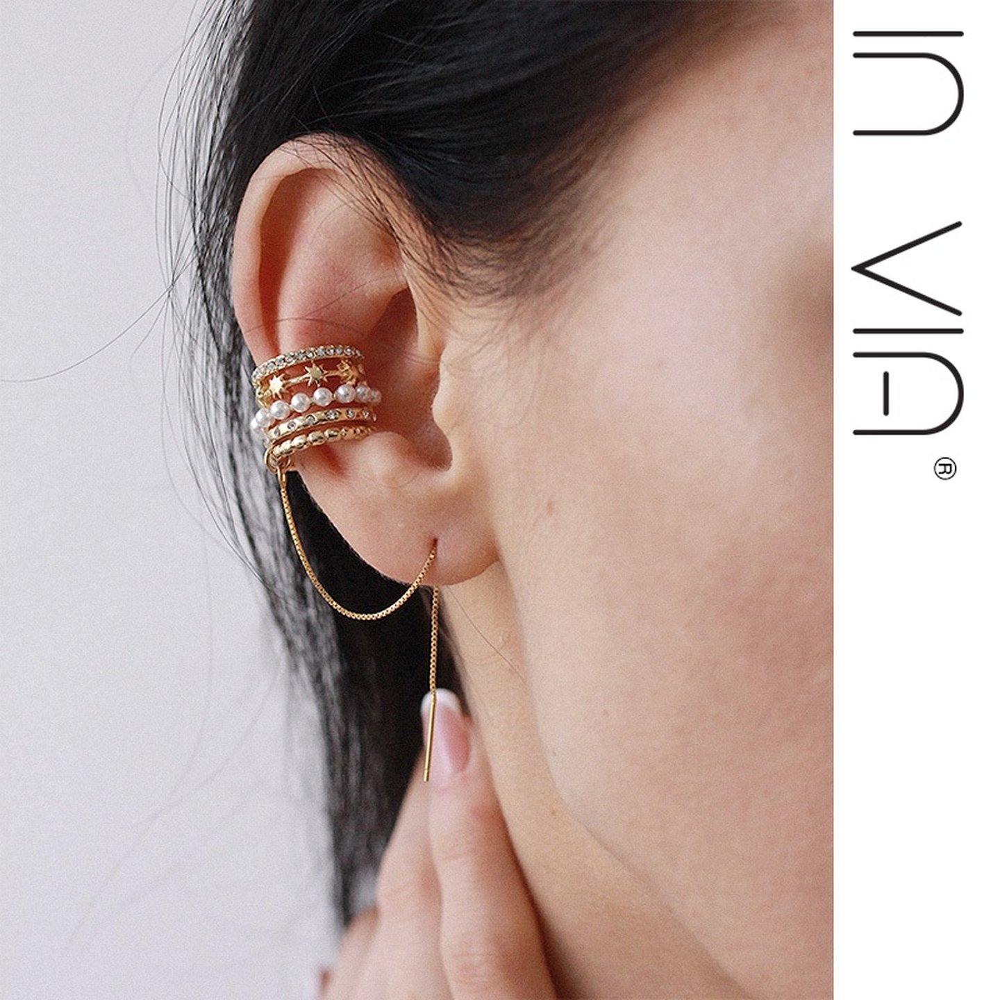 invia原创独特绝美耳环秋冬耳饰高级感珍珠女耳骨夹轻奢耳线一体,饰品/流行首饰/时尚饰品新,耳钉,淘宝优惠券,粉丝福利购,淘宝优惠卷