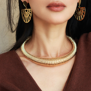 金色法老项圈希腊埃及风精美颈饰项链印度肚皮舞配饰波西米亚首饰