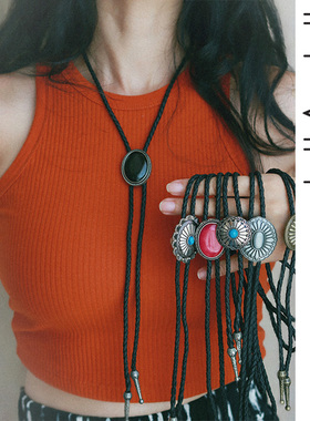 牛仔项链男款复古印第安波洛领带