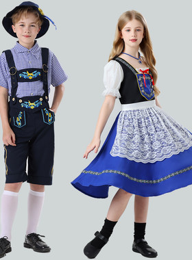 德国啤酒服装儿童巴伐利亚演出服