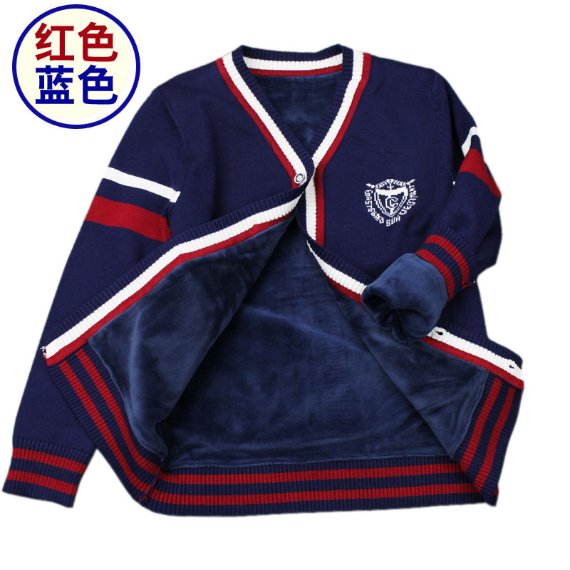 加绒加厚学院风秋冬季丝光棉毛衣