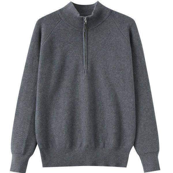 韩式简约休闲风半拉链翻领针织衫女秋冬季修身套头毛衣保暖打底衫,女装/女士精品,毛针织衫,淘宝优惠券,粉丝福利购,淘宝优惠卷