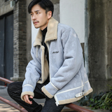 模特外景冬季皮毛一体男加绒加厚外套Z1929-P260大码主推，女装短外套，电商D308