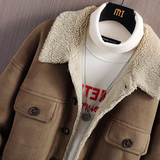 立体挂拍男装冬季新款皮毛一体加绒加厚外套Z2880-P240大码，女装短外套，电商D308