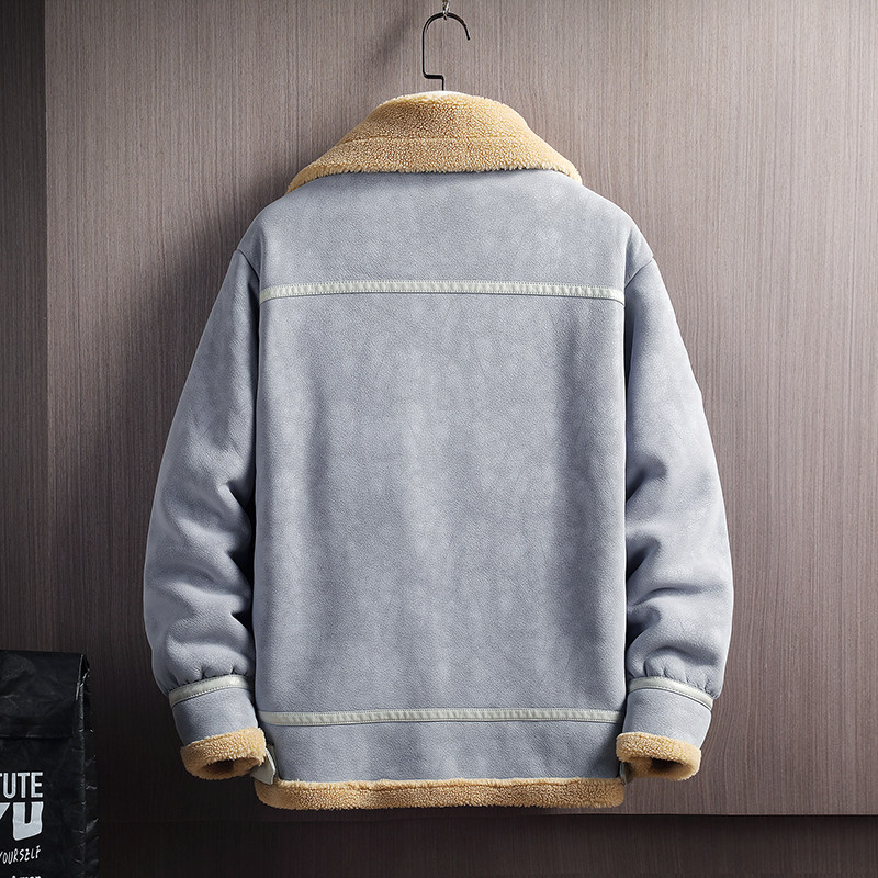 立体挂拍冬季皮毛一体男加绒加厚外套Z1929-P260大码主推,男装夹克,电商D308