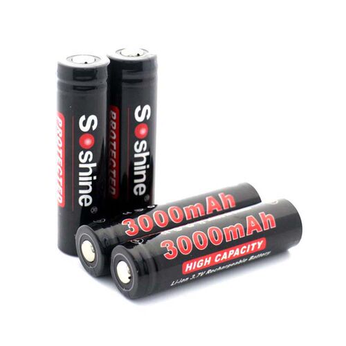 Soshine  18650 3.7V 3000mAh 带保护可充电锂电池 进口电芯
