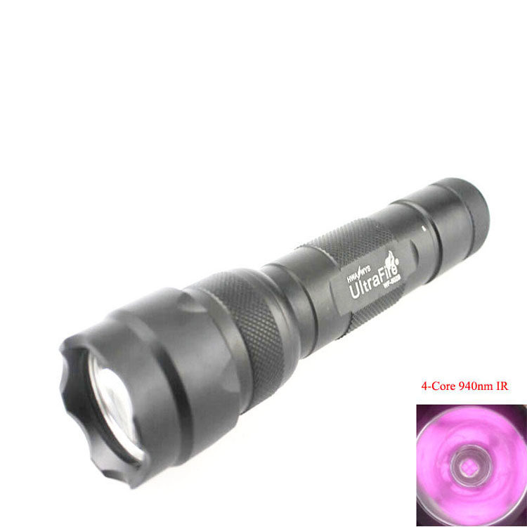 UltraFire 502B 5W 4芯940nm IR红外手电筒 夜拍辅助
