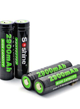 Soshine  18650 3.7V 2900mAh 带保护可充电锂电池 进口电芯