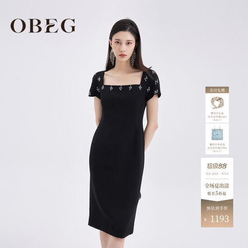 OBEG欧碧倩法式连衣裙