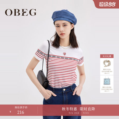 欧碧倩短袖针织衫OBEG