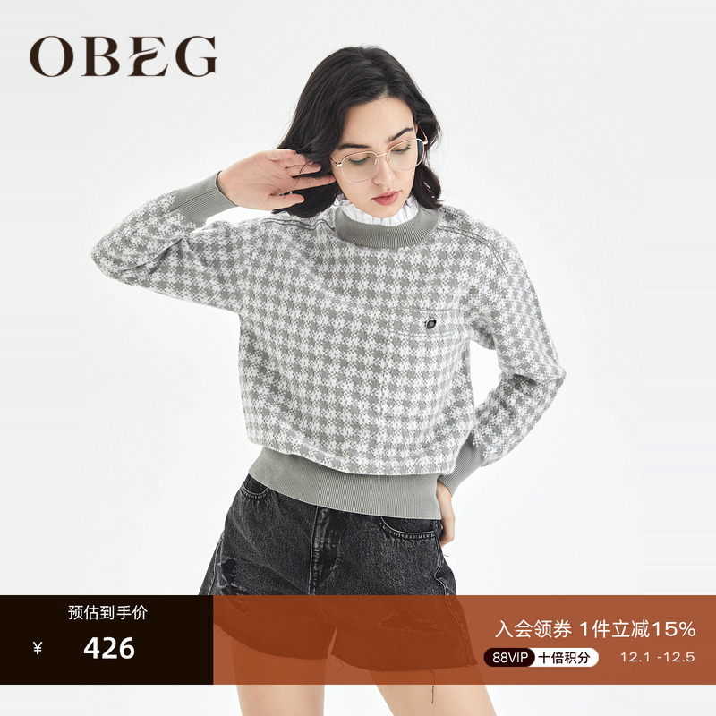 OBEG/欧碧倩2022春套头毛衫卫衣