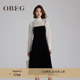 OBEG欧碧倩千金风复古丝绒吊带裙毛针织衫 10484124 两件套女冬季