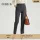 长裤 OBEG欧碧倩冬季 垂感通勤直筒裤 裤 10464005 女灰色西装
