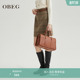 OBEG欧碧倩毛呢格子半身裙女复古学院风a字短裙冬季 10464085