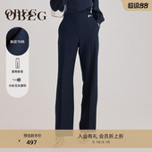 直筒垂感裤 女高腰窄版 子春50501526 裤 OBEG欧碧倩通勤西装