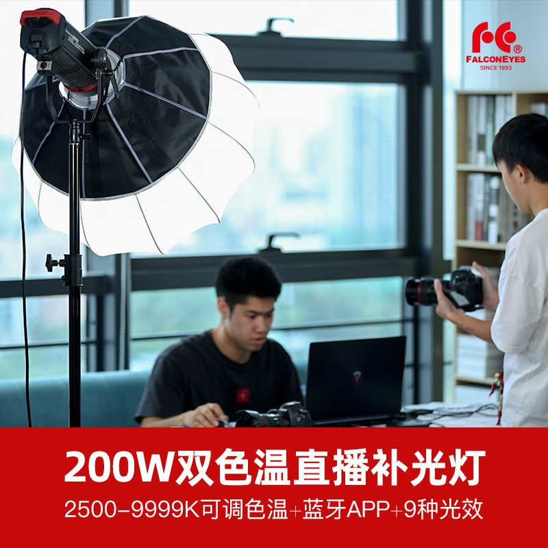 锐鹰DSL-200TD大功率200W双色温可调影视直播补光灯LED摄影摄像视频抖音淘宝网红直播灯家具服装美妆美主播灯