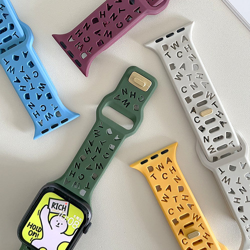 小众字母镂空夏天适用iwatch表带