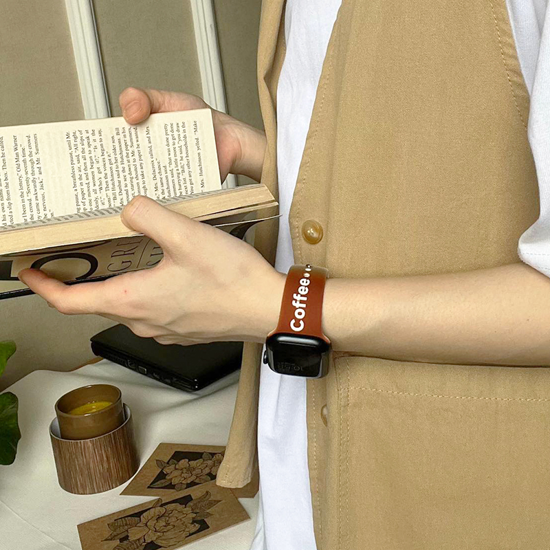 抹茶拿铁咖啡硅胶适用iwatch表带