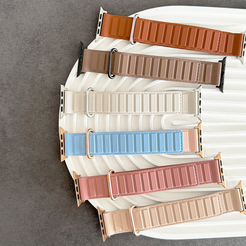 拼色硅胶回环磁吸适用iwatch表带