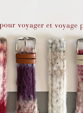 雪糕毛绒渐变高级感皮革iwatch表带S10适用苹果SE手表秋冬新款789