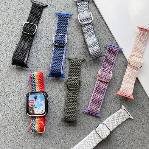 波浪纹弹力尼龙适用iwatch表带