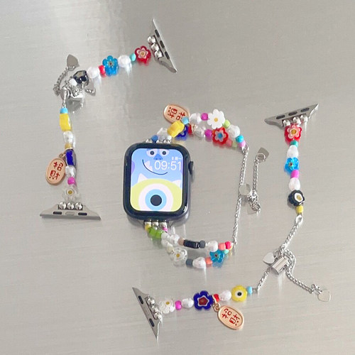 小怪兽可爱金属链适用iwatch表带