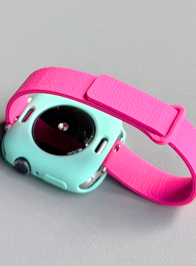 荔枝纹磁吸硅胶细款保护壳iwatch表带10适用Applewatch苹果11手表
