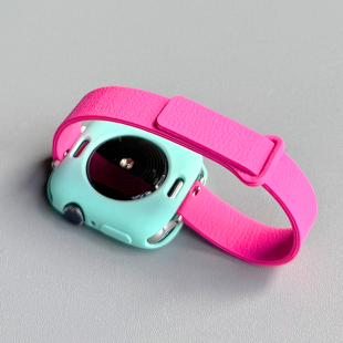 荔枝纹磁吸硅胶细款 保护壳iwatch表带10适用Applewatch苹果11手表