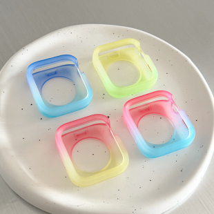 渐变半透明磨砂软壳iwatch表壳s9适用AppleWatch苹果se手表保护壳