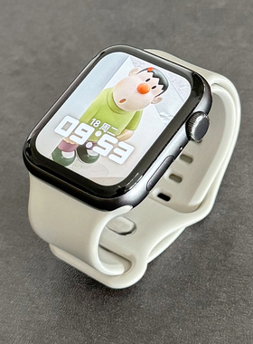 蝴蝶扣轻薄透气运动硅胶iwatch表带s8适用Applewatch苹果s9手表se