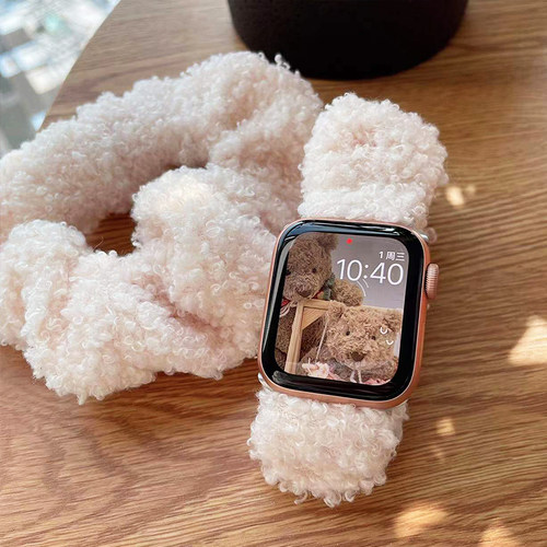 秋冬羊羔毛绒大肠圈表带