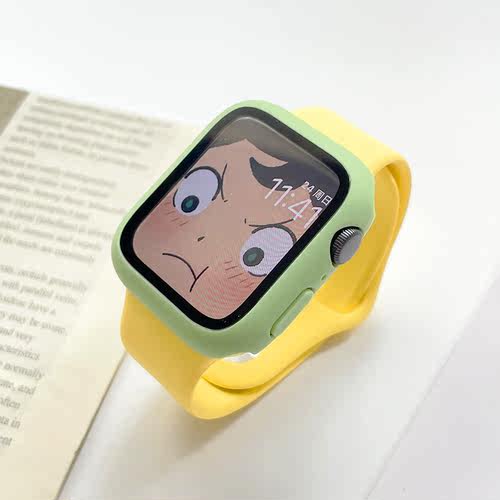 硅胶撞色保护壳适用iwatch表带