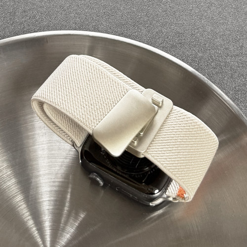 纯色弹力尼龙磁吸适用iwatch表带