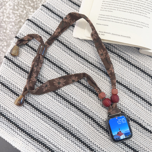 中式 美拉德丝巾项链挂脖适用iwatch表带苹果手表applewatch吊坠女