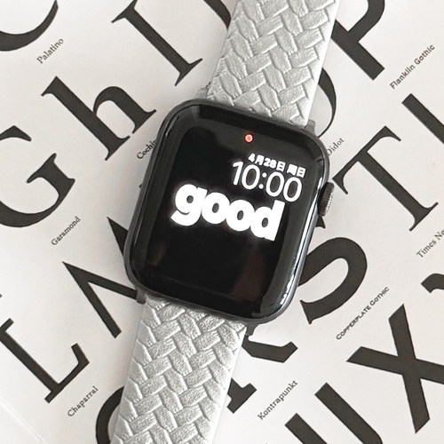 高级感荔枝纹皮革适用iwatch表带