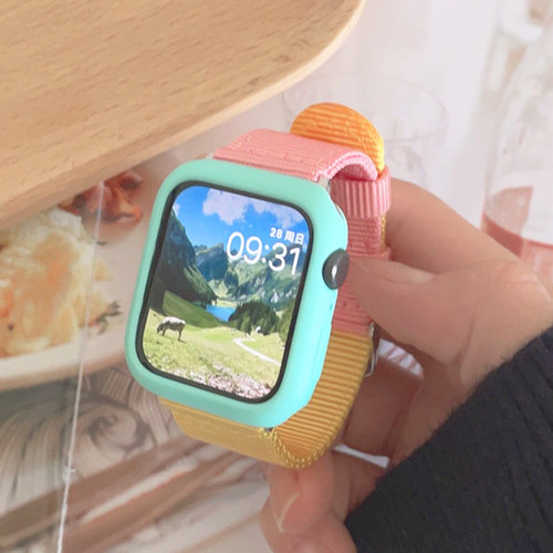 帆布尼龙保护壳适用iwatch表带
